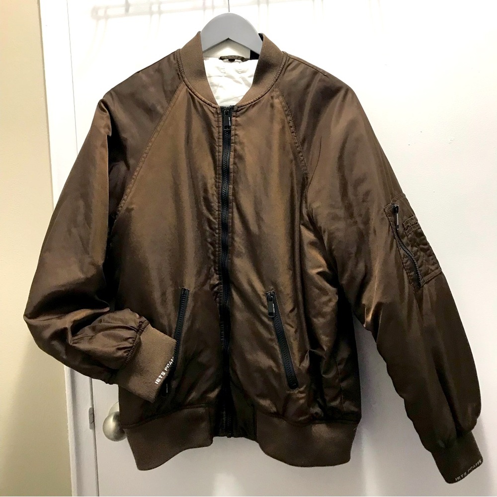 Urban Outfitters Iets Frans chocolate brown bomber jacket size Small